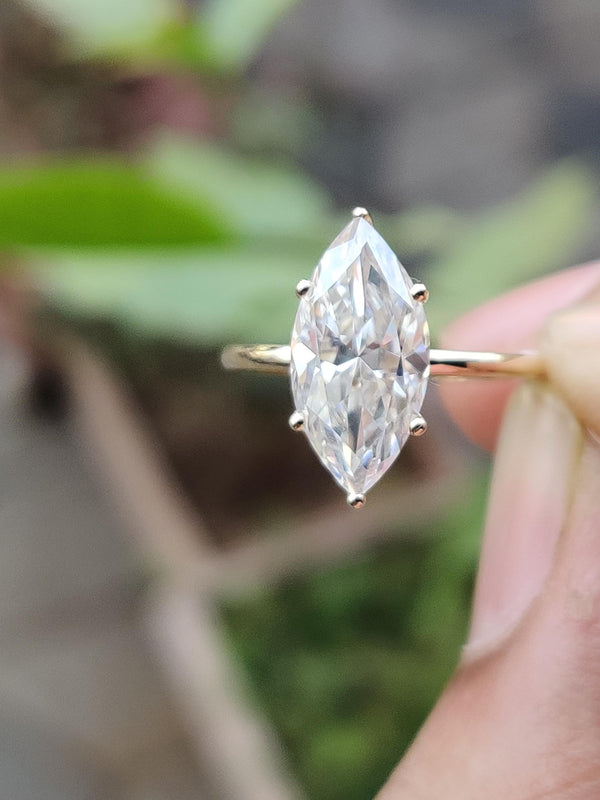 3ct Marquise Moissanite Engagement Ring