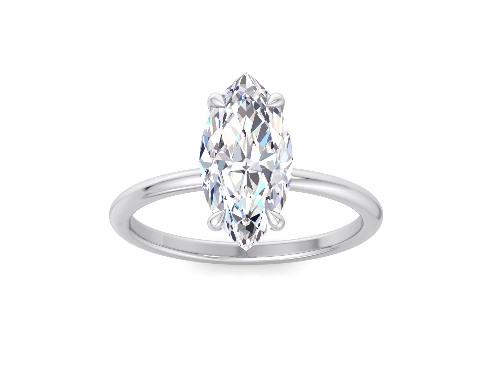 3.90 carat Marquise Cut Moissanite Engagement Ring