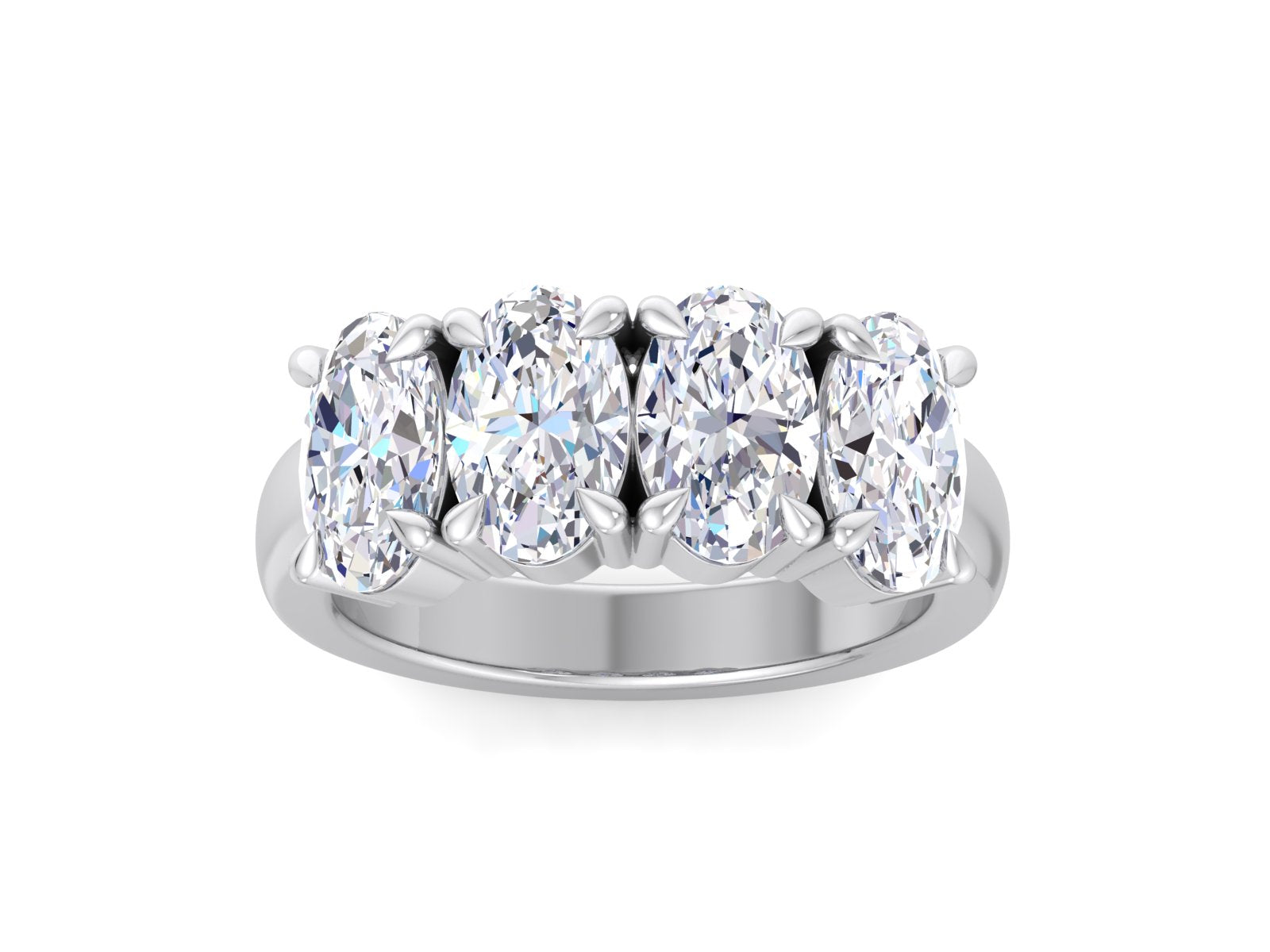 4.00ct Oval cut Moissanite wedding band