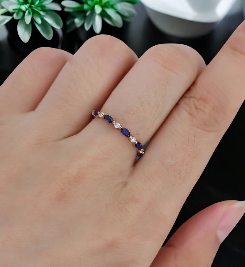 1.05 ct Full eternity Sapphire wedding band