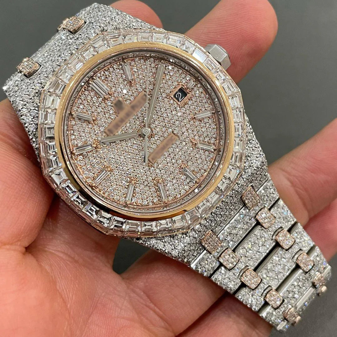 MOISSANITE AP WATCH AUDEMARS PIGUET ROYALOAK BUSTDOWN W 121 charonjewels