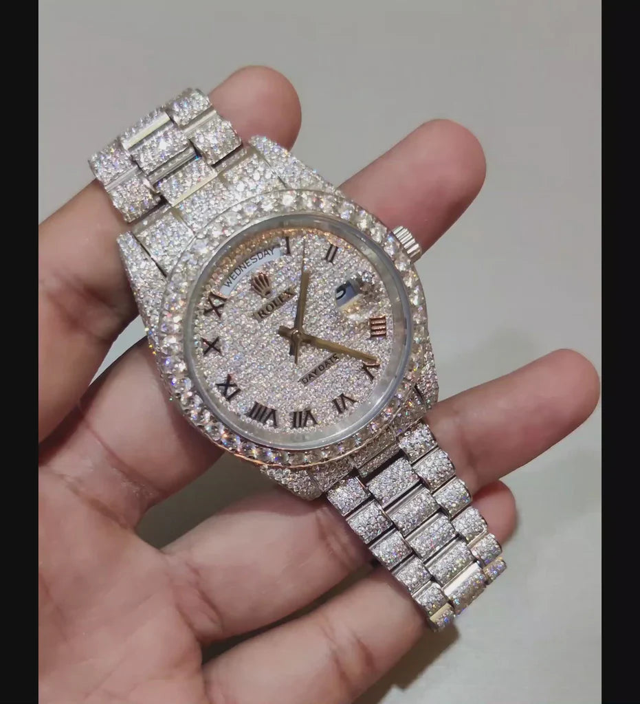 Iced Out Moissanite Watch  W 129