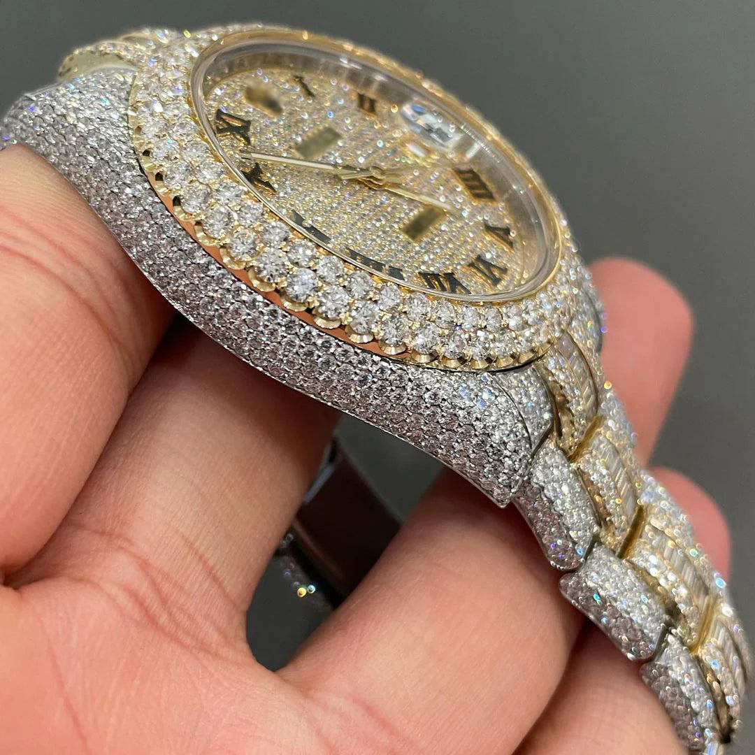 Iced Out Moissanite Watch  W 131