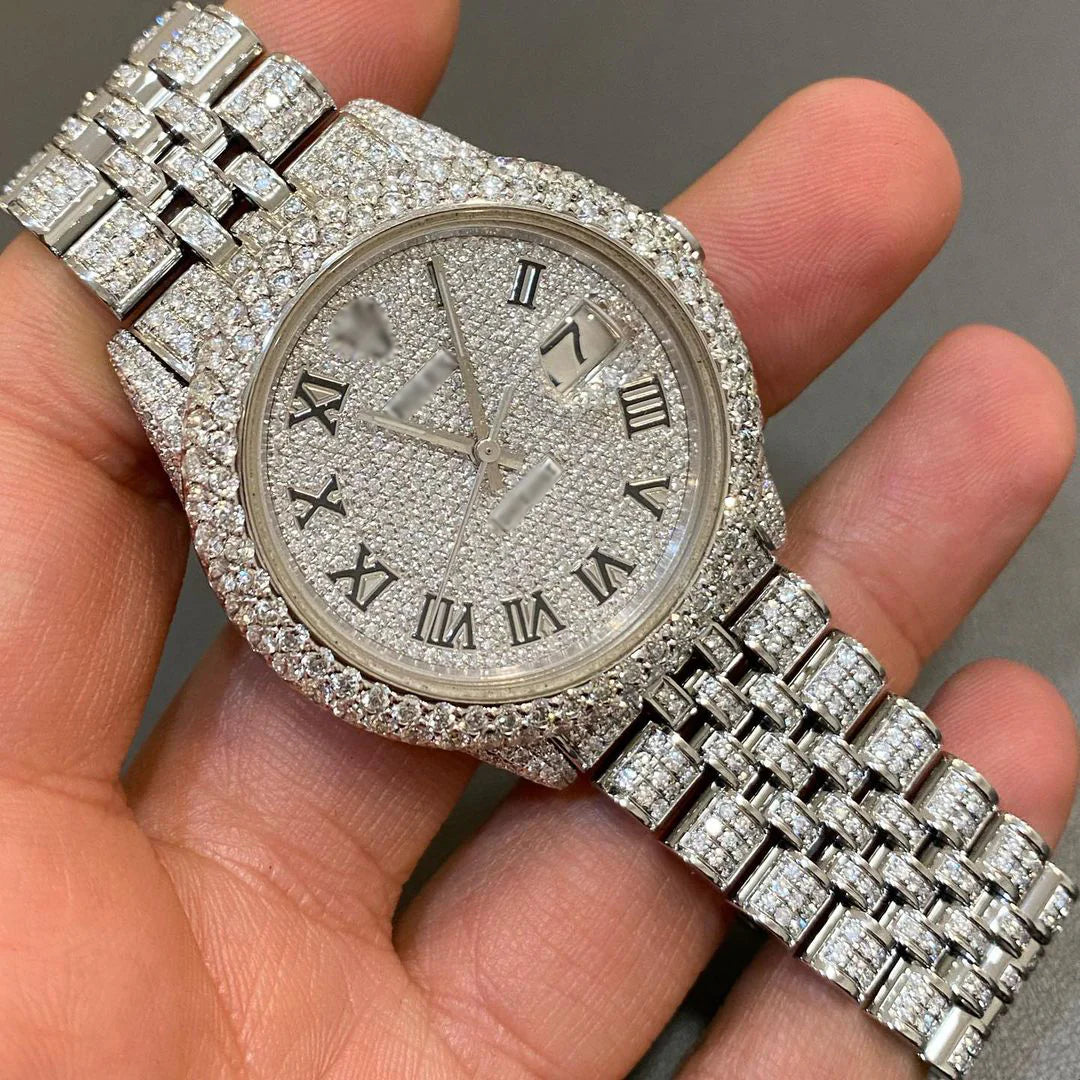 Iced Out Moissanite Watch W 134