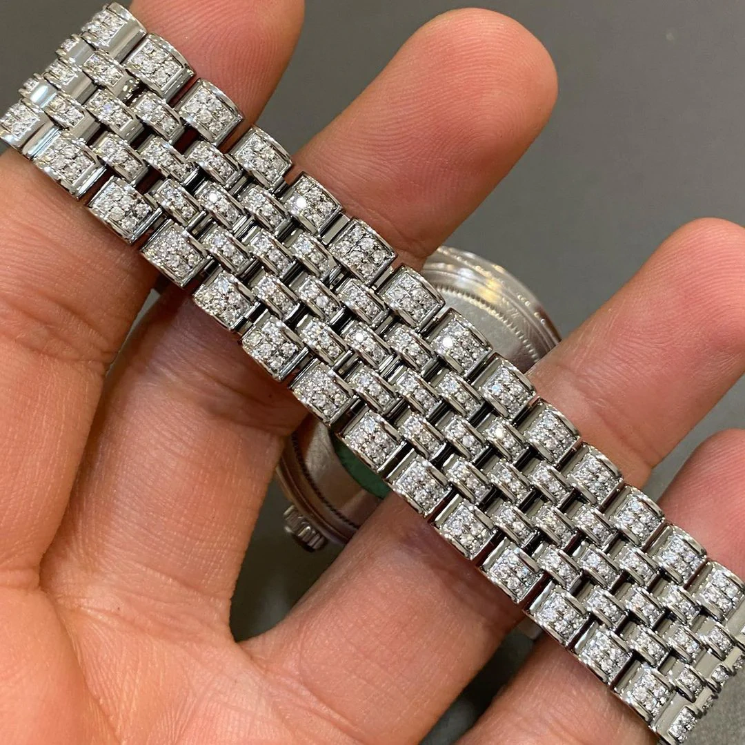 Iced Out Moissanite Watch W 134