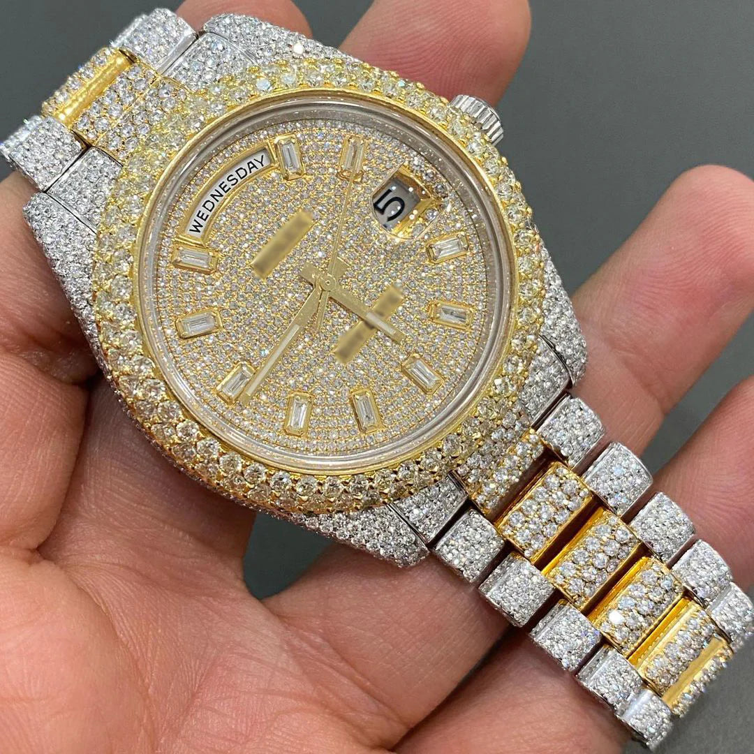 Iced Out Moissanite Watch W 135