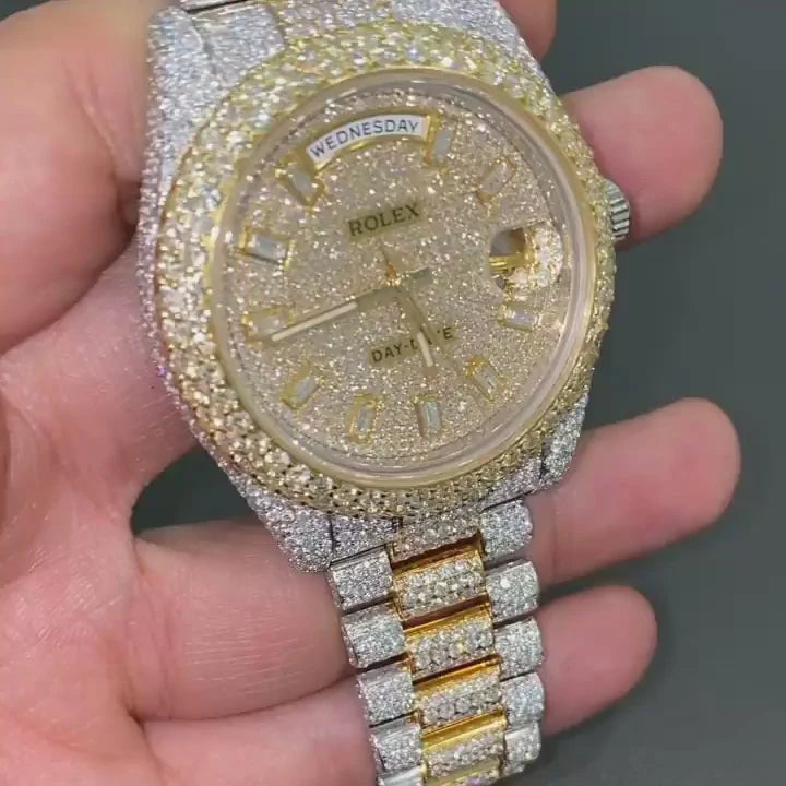 Iced Out Moissanite Watch W 135