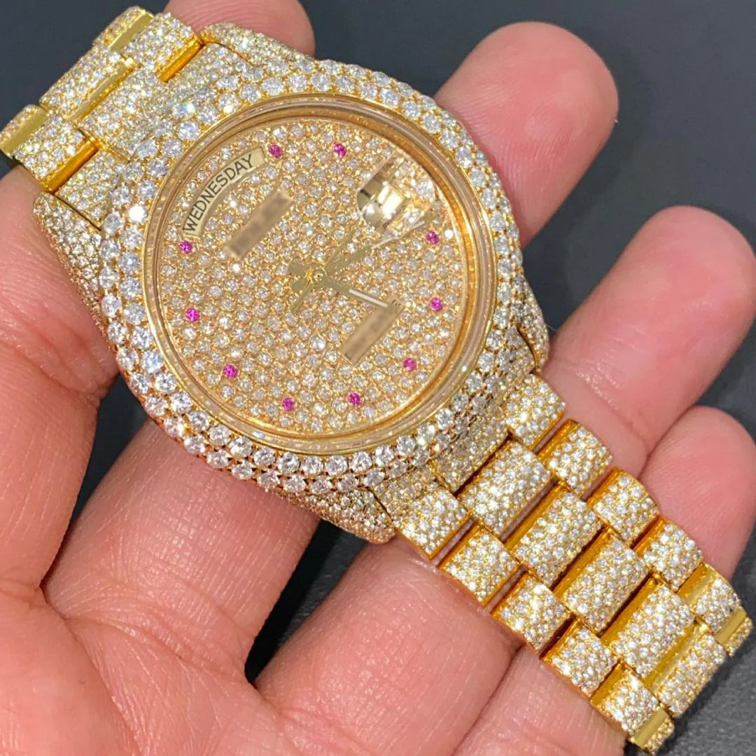 36mm Rolex Day-Date Presidential Moissanite Diamond Watch W 136
