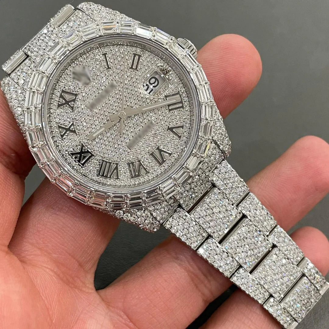 Rolex Date-Just Moissanite Diamond Watch W 139