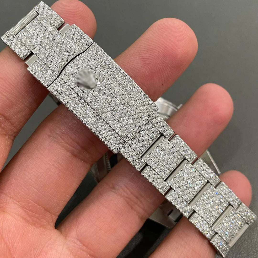 Rolex Date-Just Moissanite Diamond Watch W 139