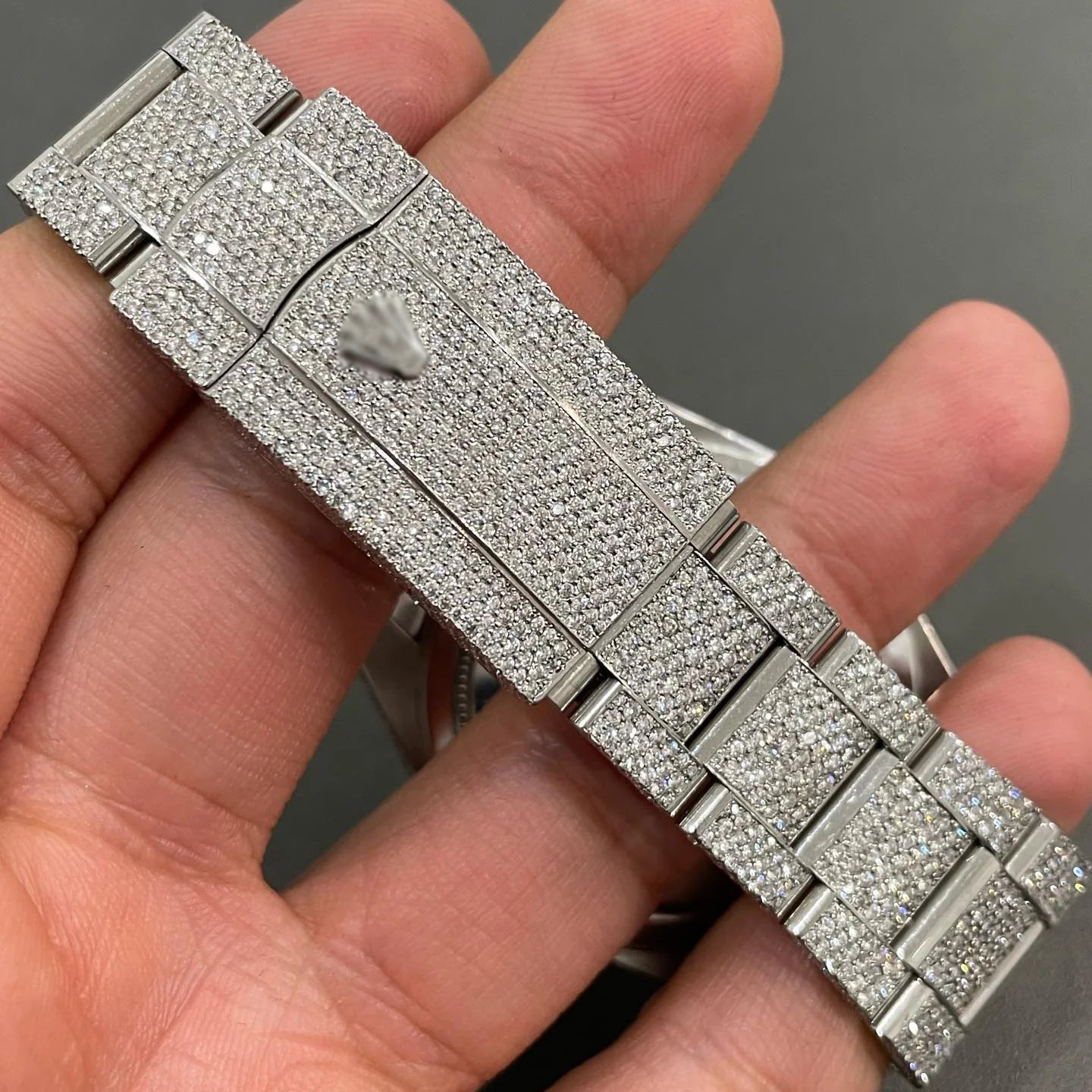 Rolex SkyDweller Moissanite Diamond Watch W 140