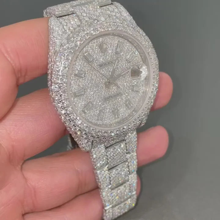 Rolex Date-Just Moissanite Diamond Watch W 141