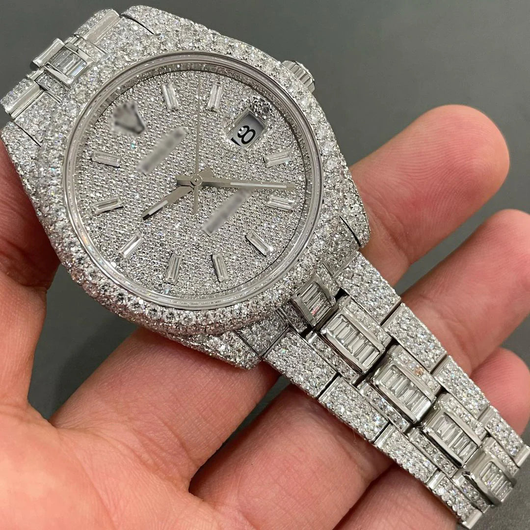 Rolex Date-Just Moissanite Diamond Watch W 142