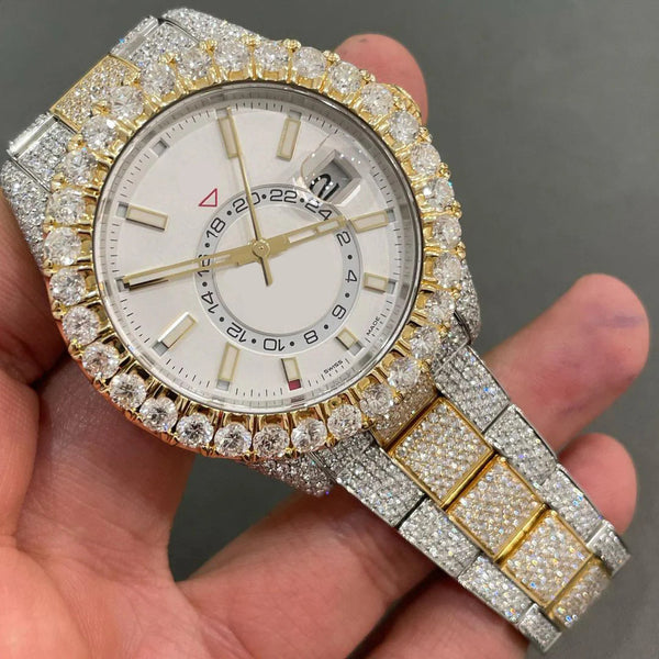 Rolex SkyDweller Moissanite Diamond Watch  W 146
