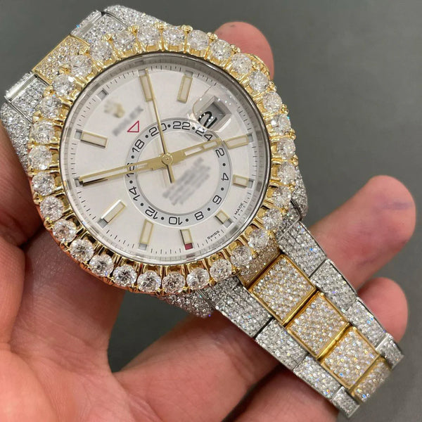 Rolex SkyDweller Moissanite Diamond Watch  W 146