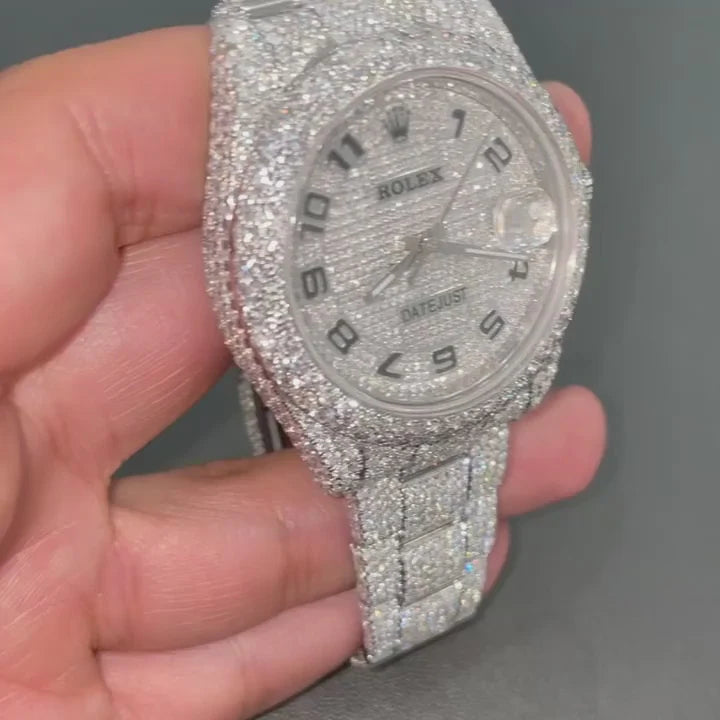 Rolex Date-Just Moissanite Diamond Watch   W 147