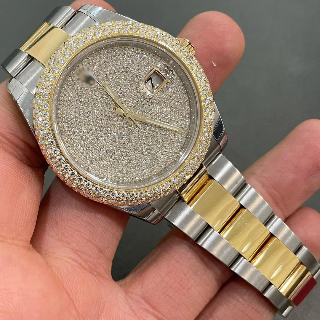 Rolex Date-Just Moissanite Diamond Watch  W 151