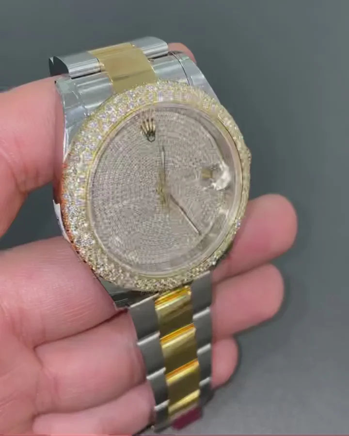 Rolex Date-Just Moissanite Diamond Watch  W 151