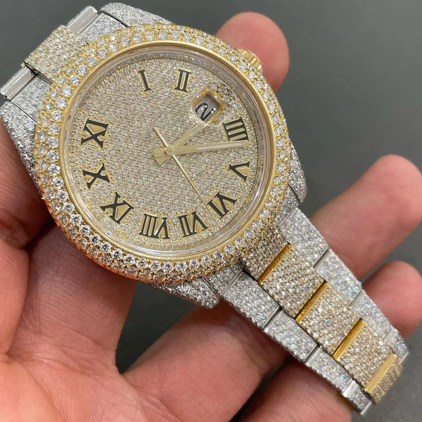 R Moissanite Diamond Watch | Moissanite watch | Custom Made diamond watch |  W 152