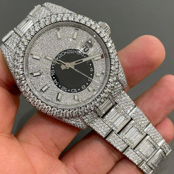 R Moissanite Diamond Watch | Moissanite watch | Custom Made diamond watch |  W 154