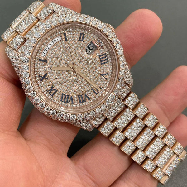 R Moissanite Diamond Watch | Moissanite watch | Custom Made diamond watch | W 155