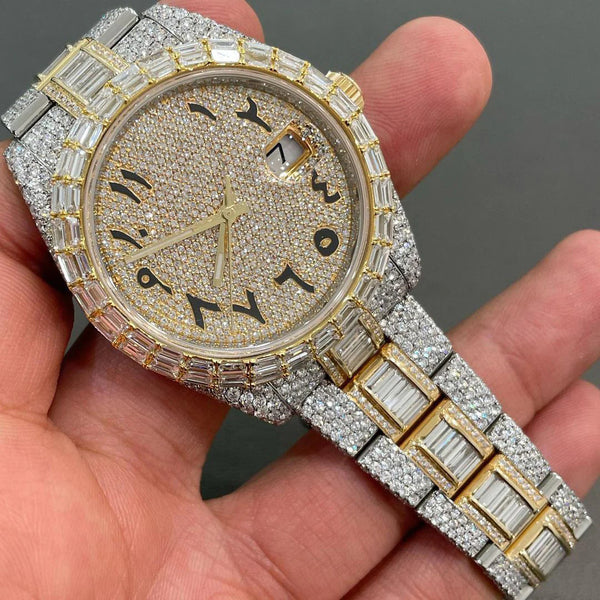R Moissanite Diamond Watch | Moissanite watch | Custom Made diamond watch | W 156