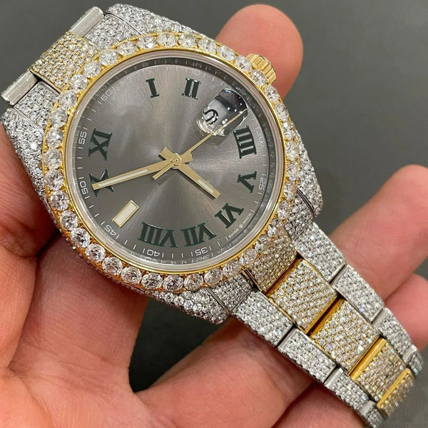 R Moissanite Diamond Watch | Moissanite watch | Custom Made diamond watch |  W 158
