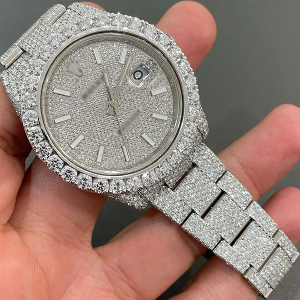 Rolex Date-Just Moissanite Diamond Watch  W 162