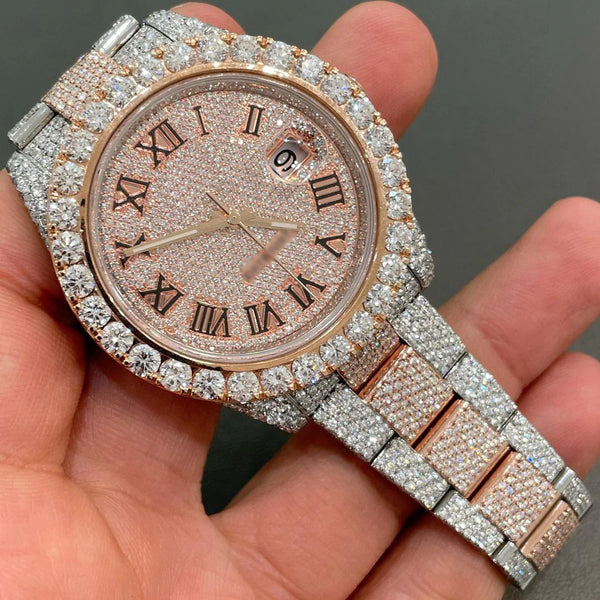 R Moissanite Diamond Watch | Moissanite watch | Custom Made diamond watch |  W 163