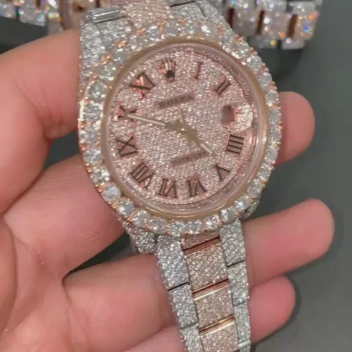 Rolex Date-Just Moissanite Diamond Watch  W 163