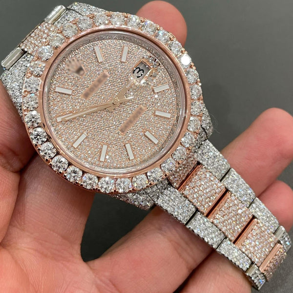 Rolex Date-Just Moissanite Diamond Watch  W 165