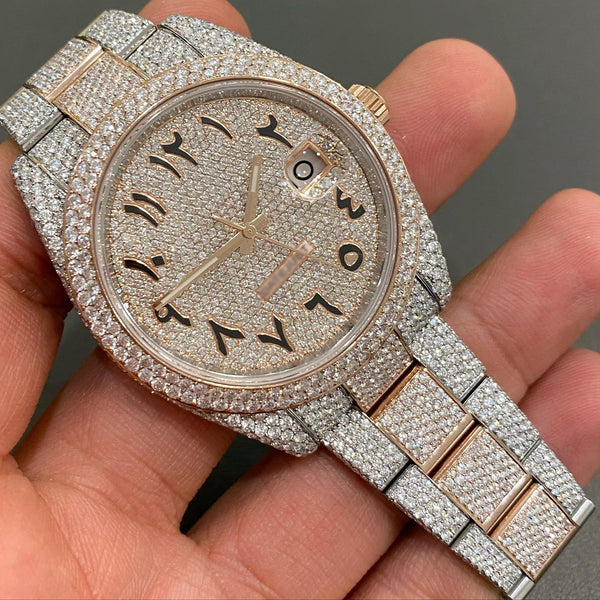 R Moissanite Diamond Watch | Moissanite watch | Custom Made diamond watch |  W 167