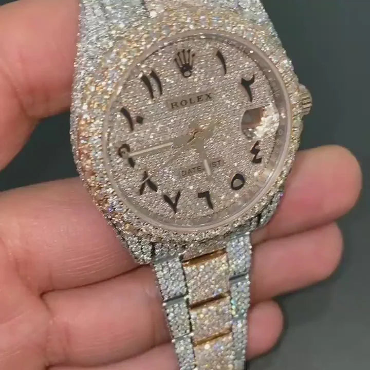 Rolex Date-Just Moissanite Diamond Watch  W 167