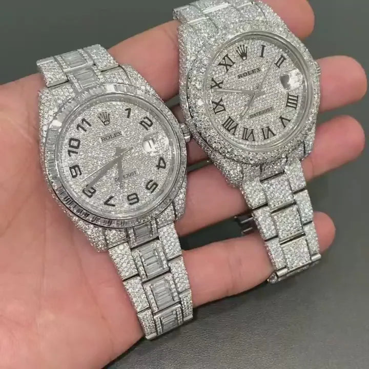 Rolex Date-Just Moissanite Diamond Watch  W 168