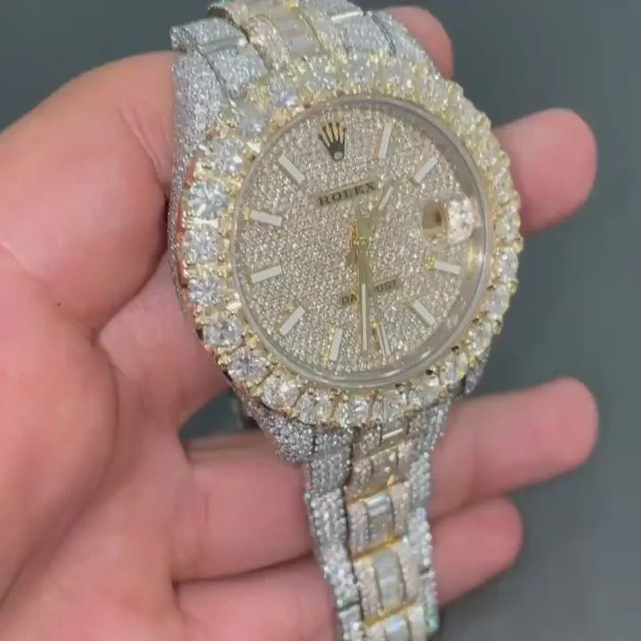 Rolex Date-Just Moissanite Diamond Watch  W 169