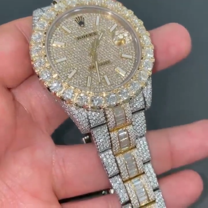 Rolex Date-Just Moissanite Diamond Watch  W 169