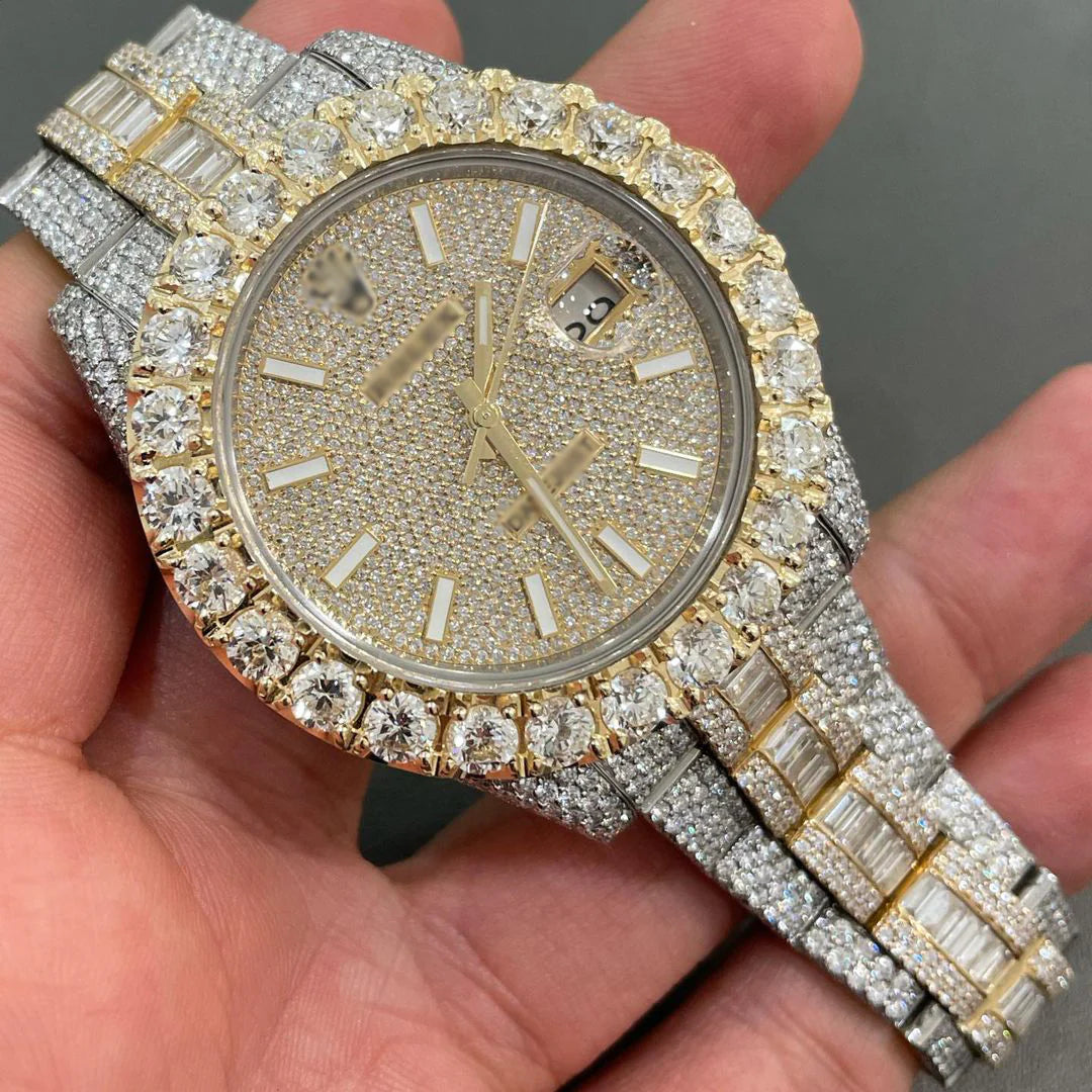 Rolex Date-Just Moissanite Diamond Watch  W 169