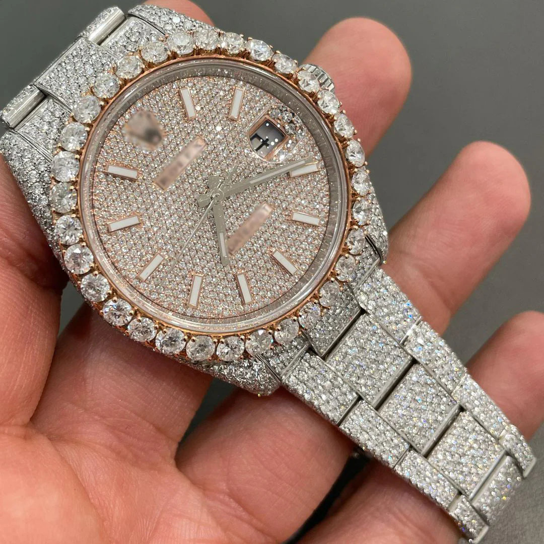 Rolex Date-Just Moissanite Diamond Watch  W 170