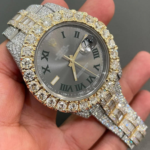 Rolex Date-Just Moissanite Diamond Watch  W 171