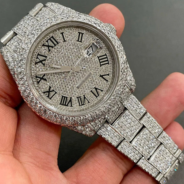 R Moissanite Diamond Watch | Moissanite watch | Custom Made diamond watch |  W 173
