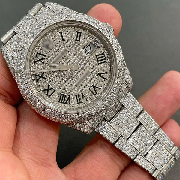 Rolex Date-Just Moissanite Diamond Watch  W 173