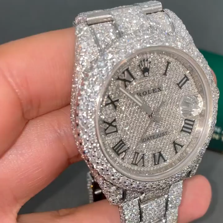 Rolex Date-Just Moissanite Diamond Watch  W 173