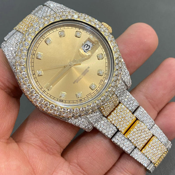 R Moissanite Diamond Watch | Moissanite watch | Custom Made diamond watch |  W 174