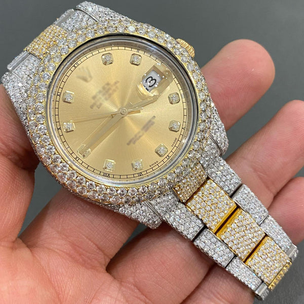 Rolex Date-Just Moissanite Diamond Watch  W 174