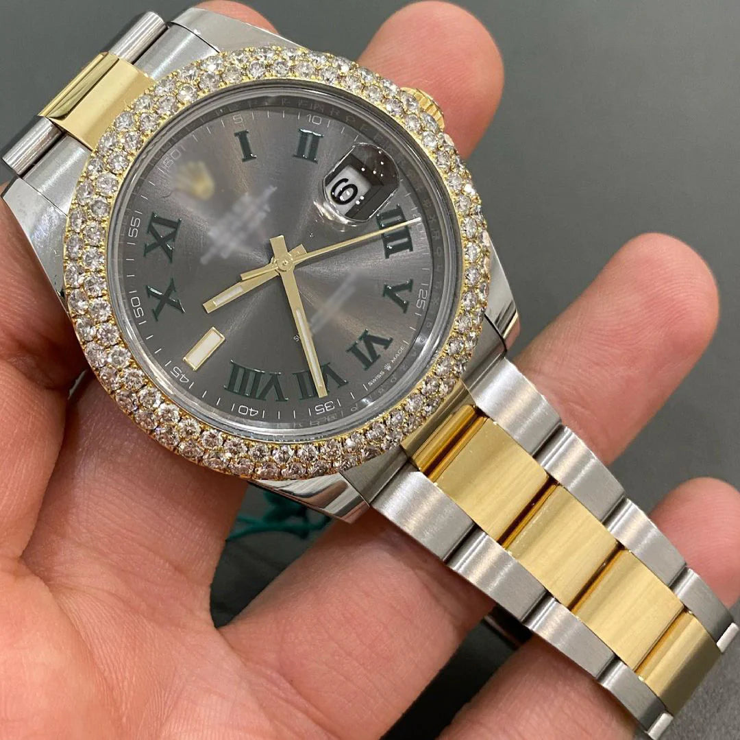 Rolex Date Just Moissanite Diamond Watch W 175 charonjewels