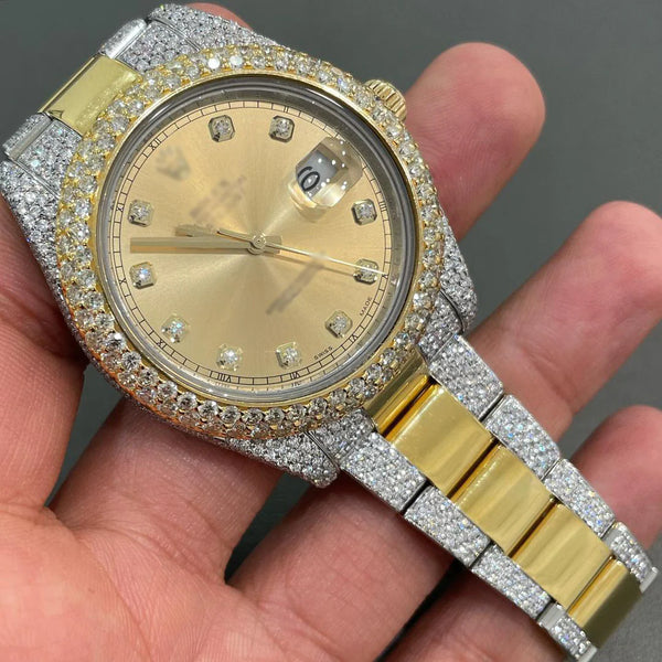 Rolex Date-Just Moissanite Diamond Watch  W 172