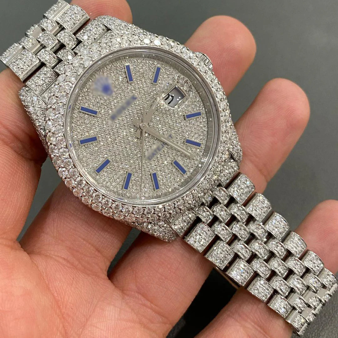 Rolex Date-Just Moissanite Diamond Watch  W 177