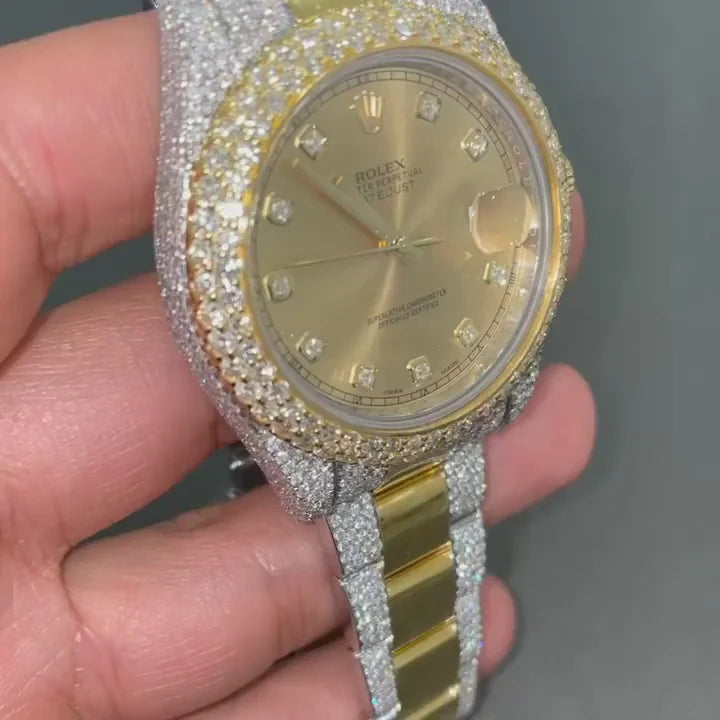 Rolex Date-Just Moissanite Diamond Watch  W 172