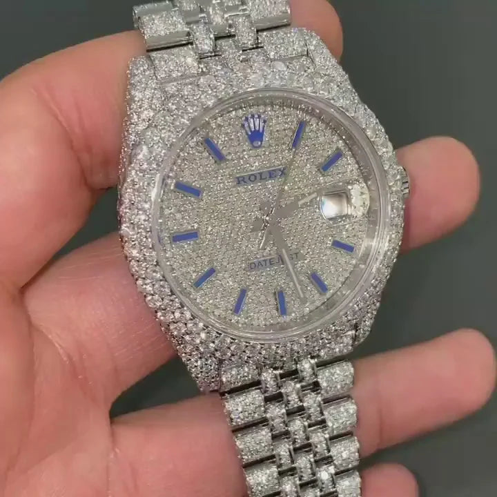 Rolex Date-Just Moissanite Diamond Watch  W 177