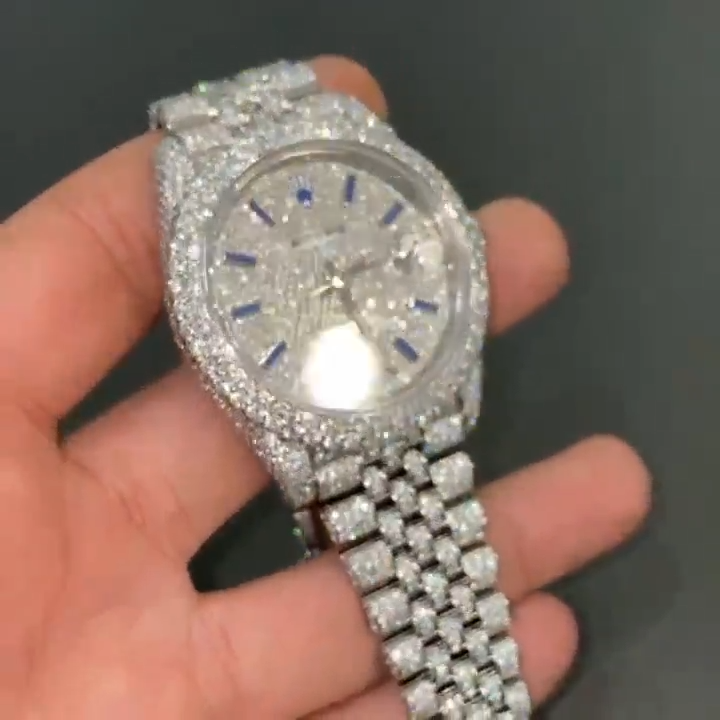 Rolex Date-Just Moissanite Diamond Watch  W 177